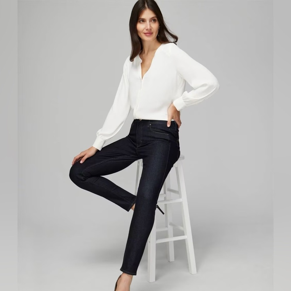 White House Black Market The Skinny Ankle High Rise Dark Wash Jean Size 2